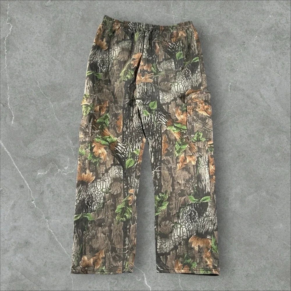 Jerzees Cargo Sweatpants Mens XL Camouflage Elastic Drawstring Outdoor Vintage